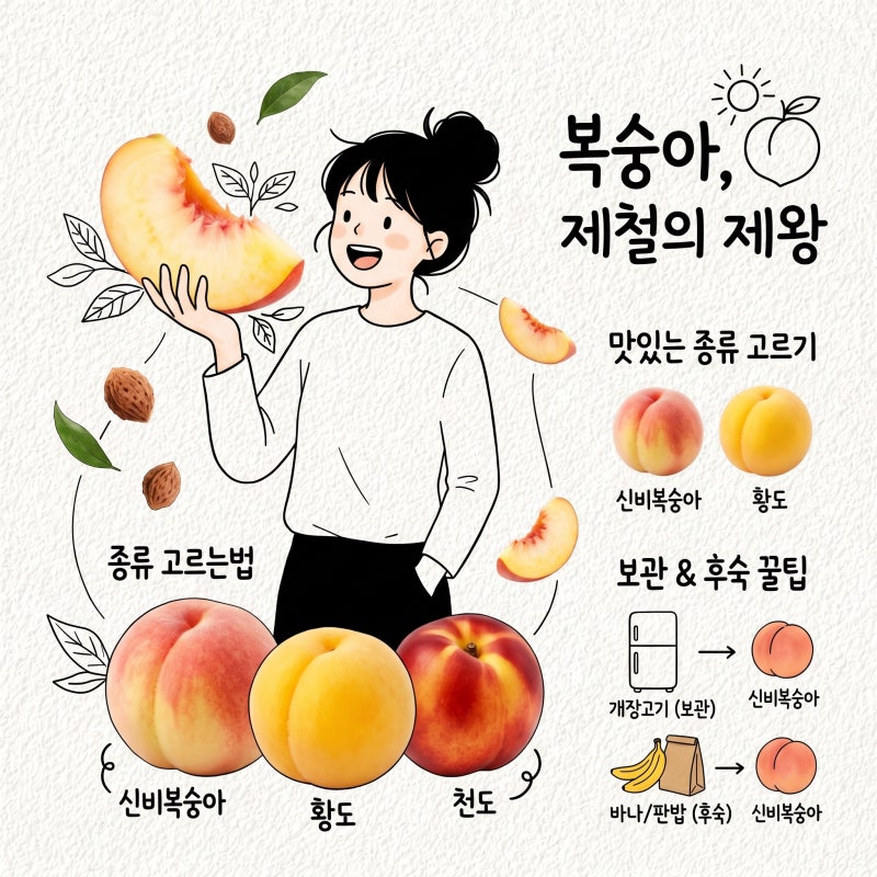 복숭아 철 종류 고르는법 신비복숭아 제철 보관 후숙