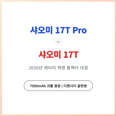 샤오미 17T Pro vs 17T - 스펙분석비교