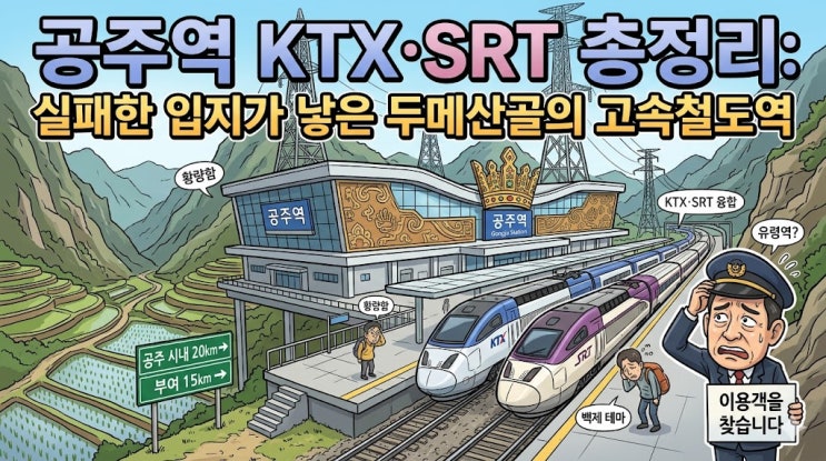  공주역 KTX·SRT 총정리: 실패한 입지가 낳은 두메산골의 고속철도역