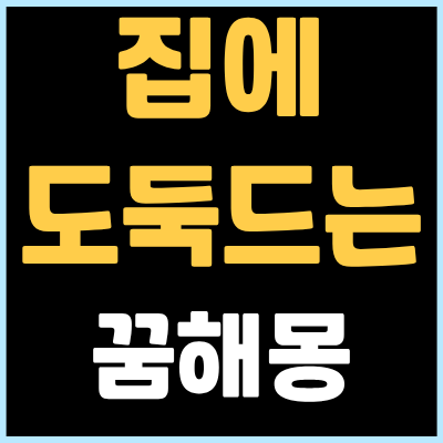 집에도둑드는꿈 상황별 해몽과 경고 의미!!