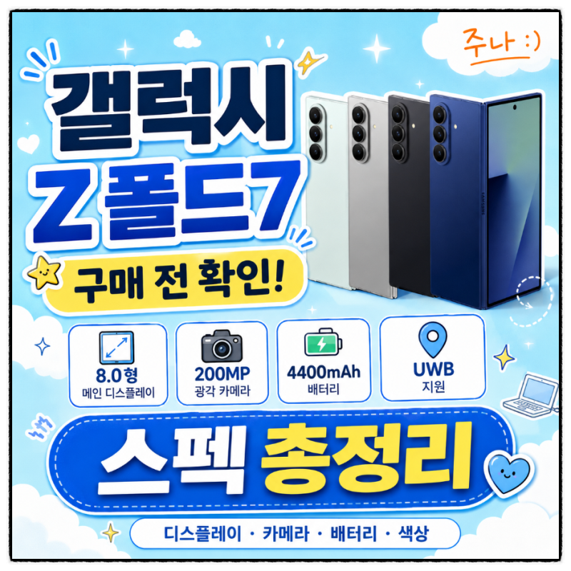 갤럭시 Z 폴드7 스펙 총정리 | 2억 화소 카메라·UWB·DeX 구매 전 확인