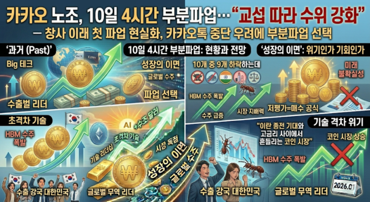 창사 이래 첫 <b>파업</b> 현실화, <b>카카오</b>톡 중단 우려에 <b>부분파업</b> 선택