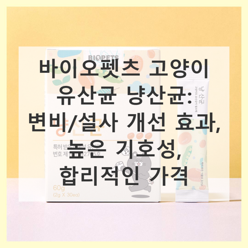 바이오펫츠 냥산균 실제 사용감 만족도 높은 후기