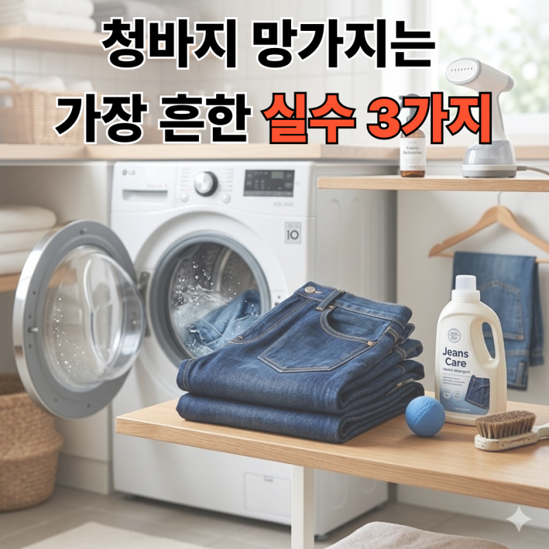 청바지 세탁법 완벽 정리, 찬물 세탁부터 물빠짐 방지까지 핵심 가이드