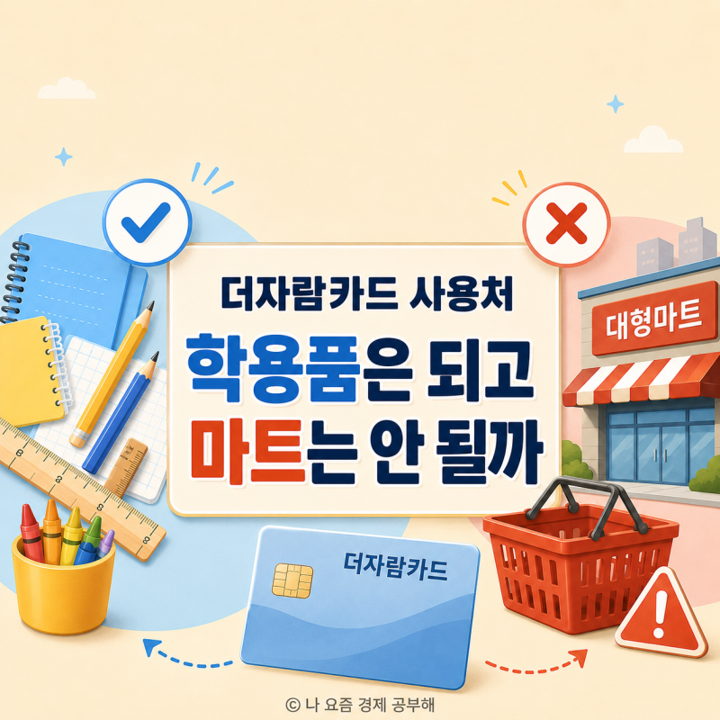 더자람카드 사용처, 학용품은 되고 마트는 안 될까?