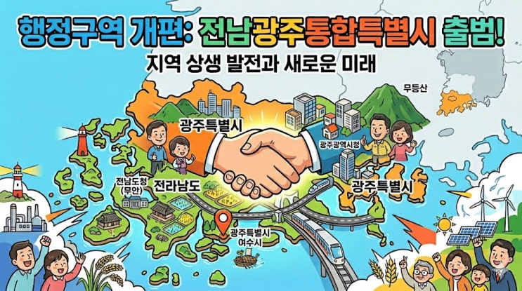  행정구역 개편: 전남광주통합특별시 출범과 ‘광주특별시 여수시’의 탄생 ️