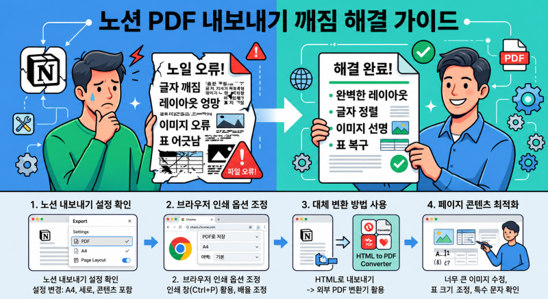 2026최신버전 노션 PDF 내보내기 깨짐 해결