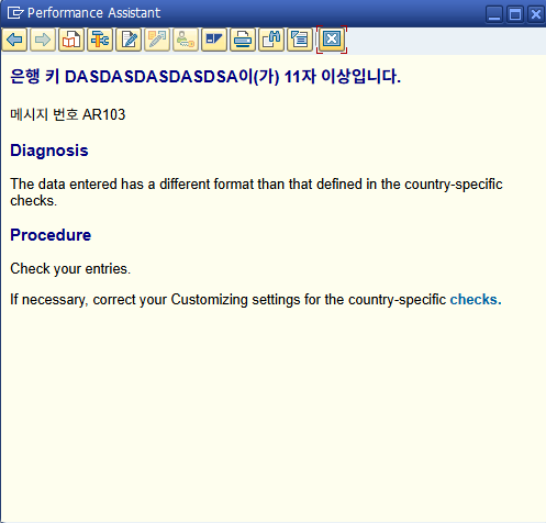  SAP FI - 은행코드 길이 점검