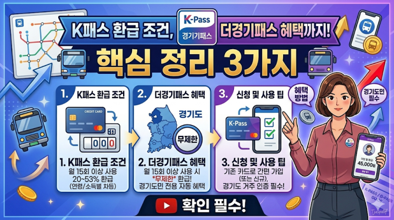 2026년 K패스 환급 조건, 경기도민 필수 더경기패스 혜택까지 핵심 정리 3가지