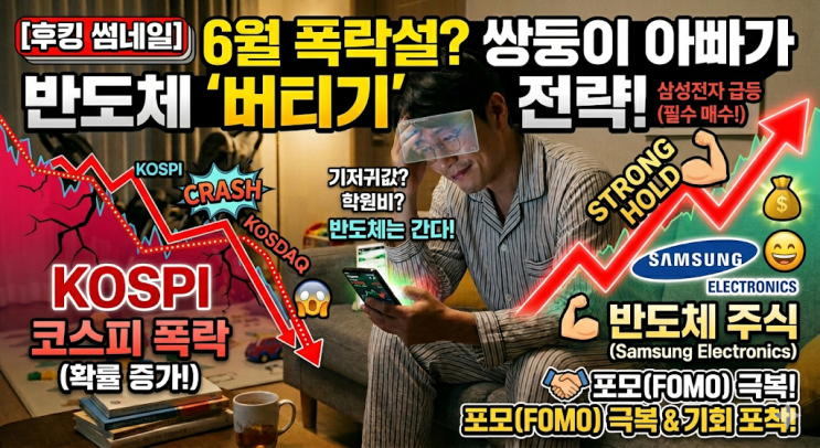 6월 코스피 폭락설? 쌍둥이 아빠가 반도체 주식 안 팔고 버티는 진짜 이유