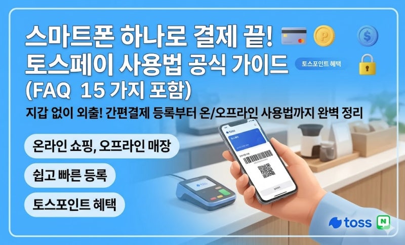 스마트폰 하나로 결제 끝! 토스페이 사용법 공식 가이드 (FAQ 15가지 포함)