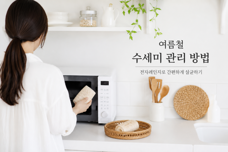 여름 수세미 관리 식중독 예방 꿀팁 전자렌지 살균법