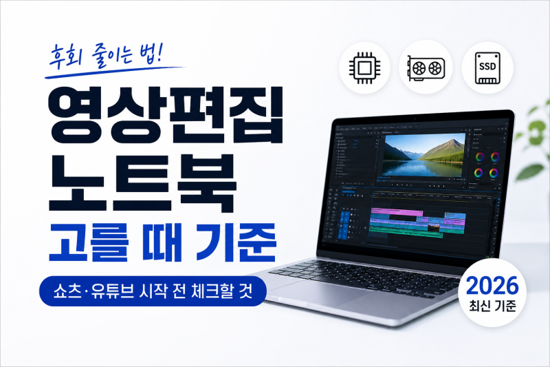영상편집 노트북 고를 때 후회 줄이는 법, 쇼츠·유튜브 시작 전 체크할 기준