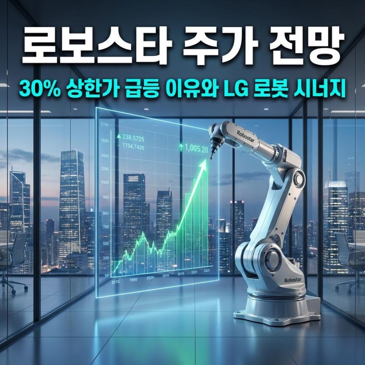  로보스타 주가 전망 30% 상한가 급등 이유와 LG 로봇 시너지