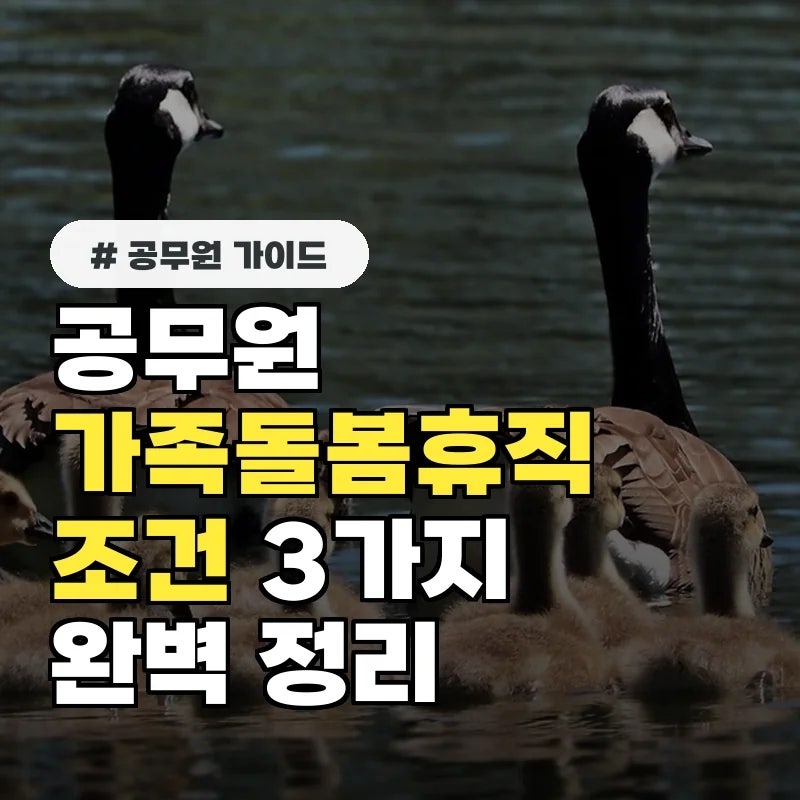 가족돌봄휴직 신청 전 필수 확인! 공무원 휴직 사유와 조건 3가지 완벽 정리