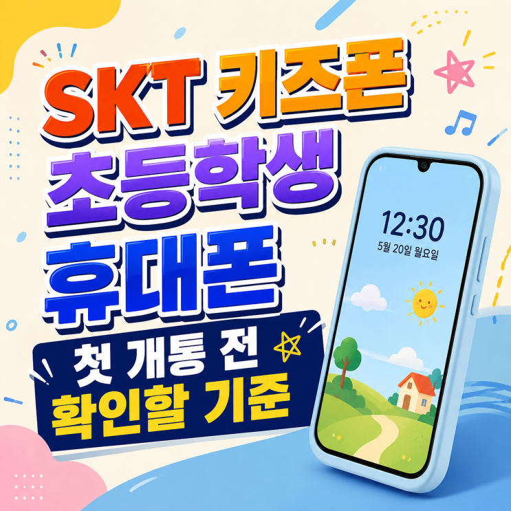  SKT 키즈폰 초등학생 휴대폰 첫 개통 전 확인할 기준