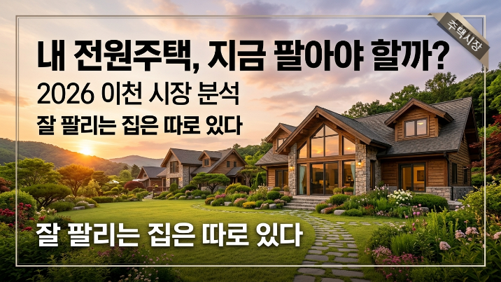  2026년 이천시 전원주택 시장  은 "좋은 집"보다 "좋은 위치"가 더 중요해진 시장