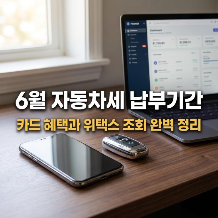  6월 자동차세 납부기간 카드 혜택과 위택스 조회 완벽 정리
