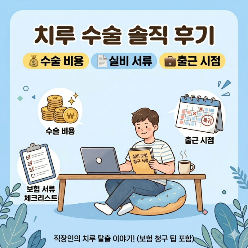 치루 수술 비용 | 2박 3일 입원비 | 실비 보험 청구 꿀팁 ✅총정리