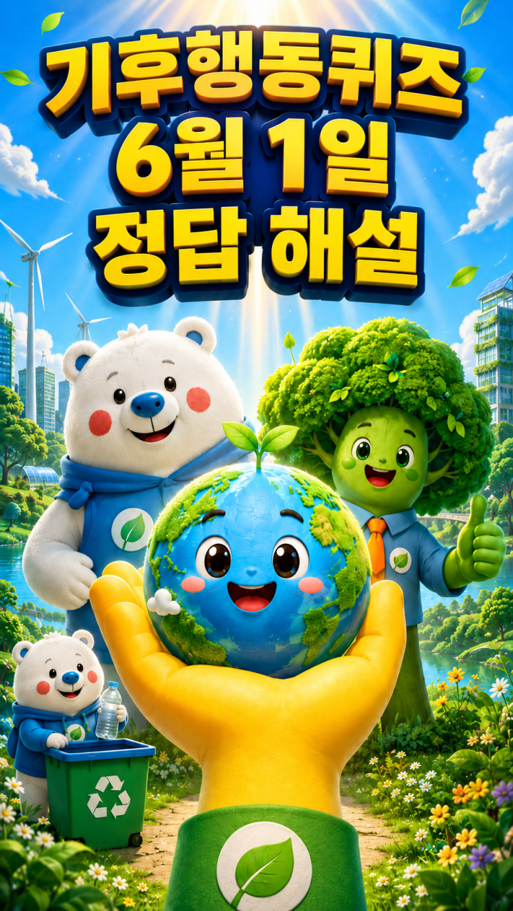  기후행동퀴즈 6월 1일 정답 공개, 오늘 문제 해설·지구온난화와 해수면 상승