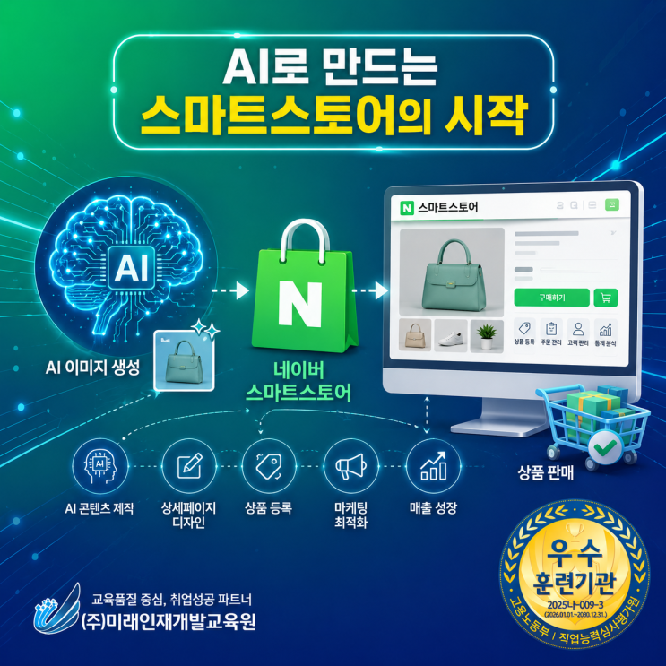 부산·김해·양산 AI 스마트스토어 국비지원 교육 추천｜생성형 AI로 네이버 쇼핑몰 창업부터 포트폴리오 제작까지 완성