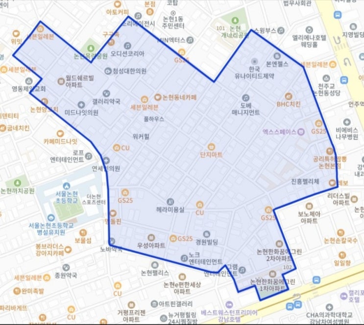 강남 논현1동 도심 공공주택 복합사업(강남 최초 4,400세대 대규모 공공 재개발 시작)