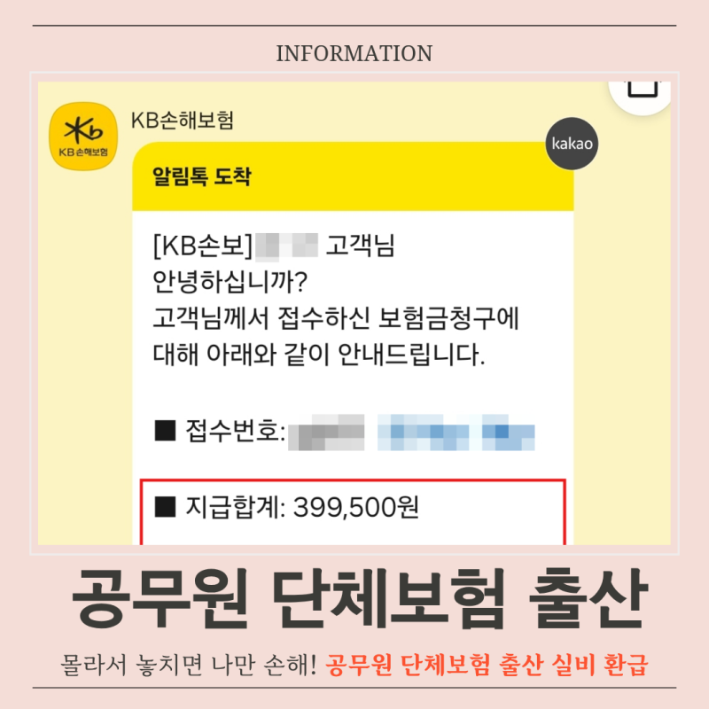 공무원 단체보험 출산 비용 실비 청구로 환급받은 후기!