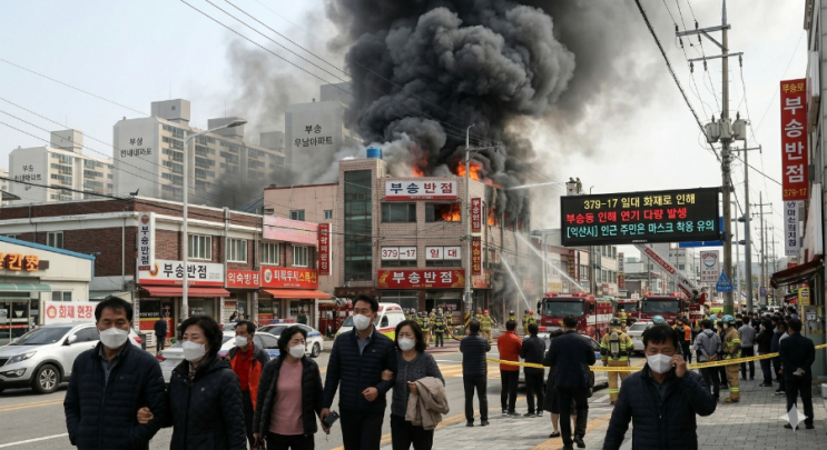 (속보)전북특별자치도 <b>익산 부송동</b> 379-17 일대 <b>화재</b>로 인해... 