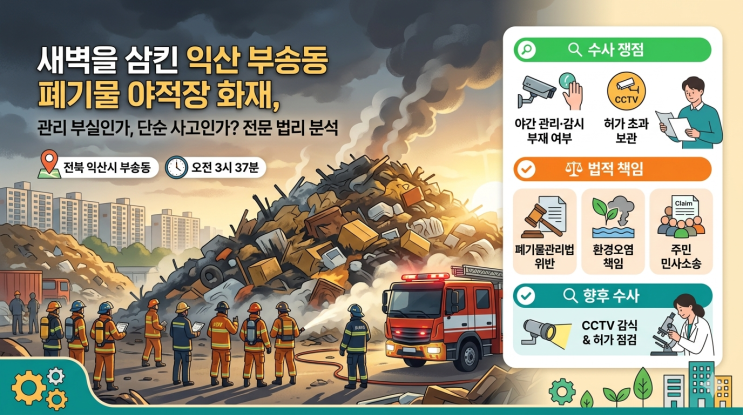 <b>익산 부송동</b> 폐기물 야적장 <b>화재</b> 단순 사고일까 관리 부실일까