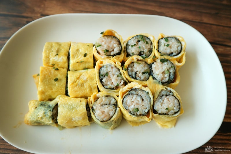 집에서 간단하게 명란오이계란말이 김밥 만들기.