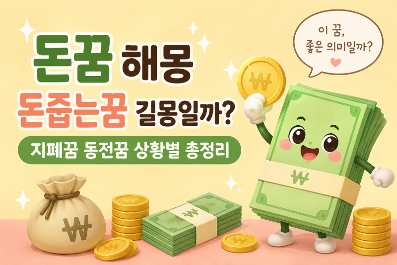 돈꿈 해몽 돈줍는꿈 길몽일까? 지폐꿈 동전꿈 상황별 총정리