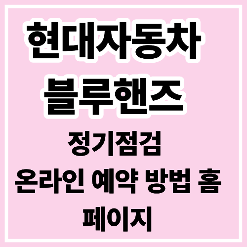 현대자동차 블루핸즈 정기점검 온라인 예약 방법 홈페이지