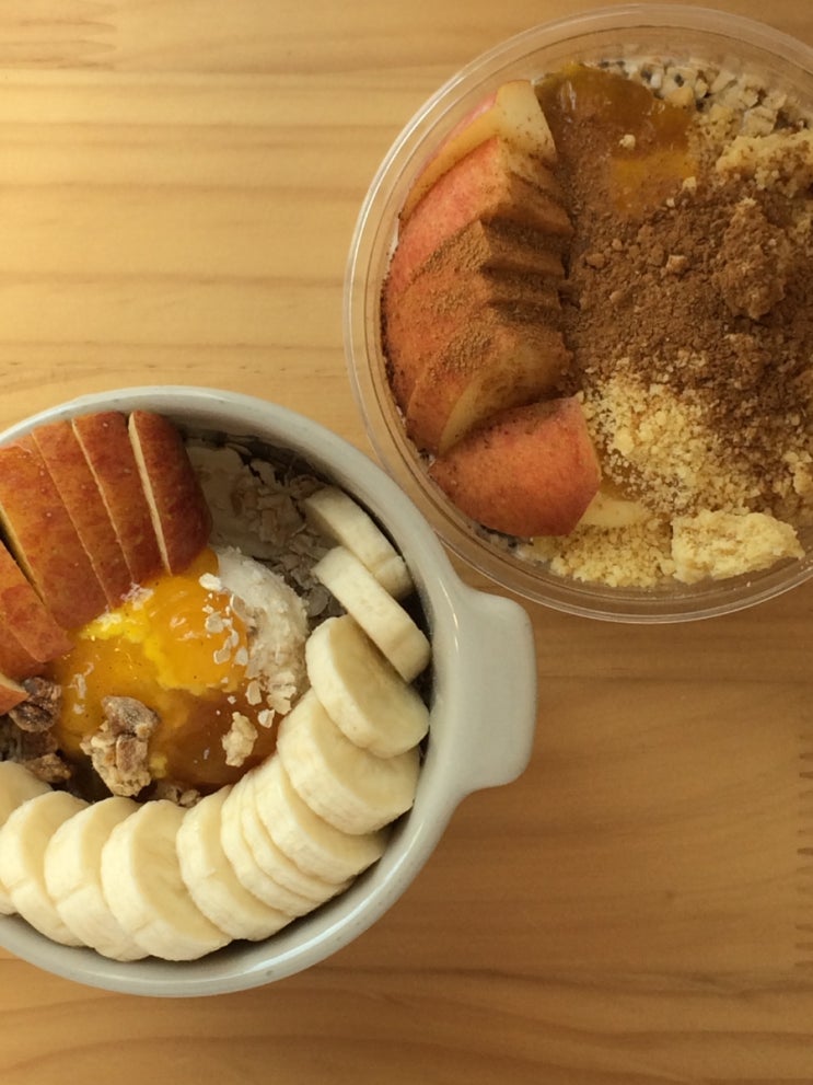  잠실새내 오버나잇오트밀 맛집 노길트클럽 애플바나 그릭요거트 후기