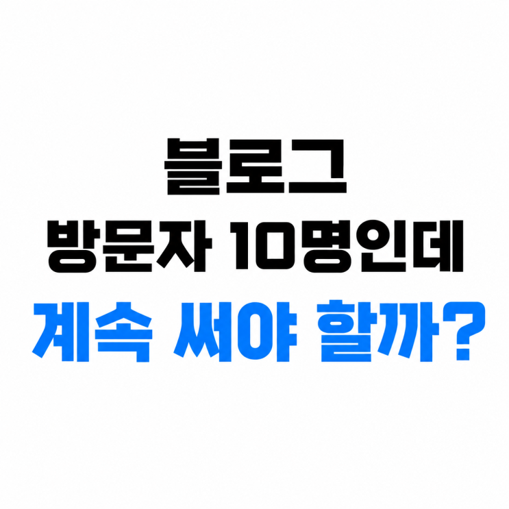  블로그 방문자 10명, 정상일까 비정상일까