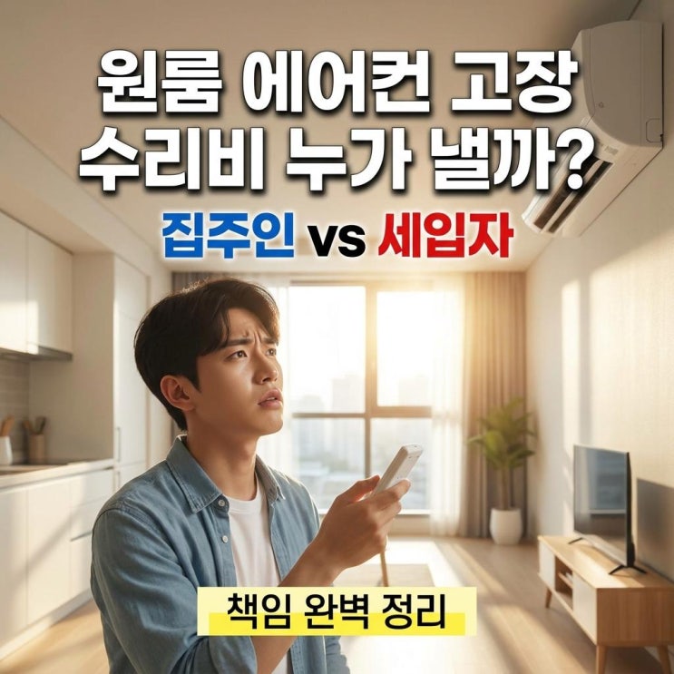  원룸 에어컨 고장 수리비 누가 낼까? 집주인 vs 세입자 책임 완벽 정리