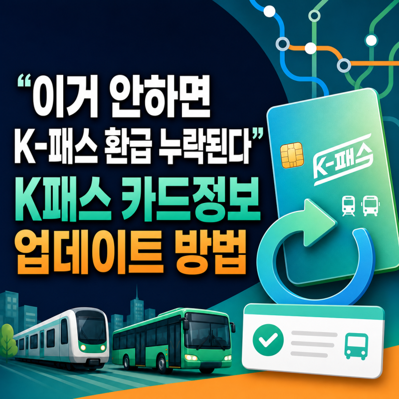 "이거 안하면 K-패스 환급 누락된다" K패스 카드정보 업데이트 방법