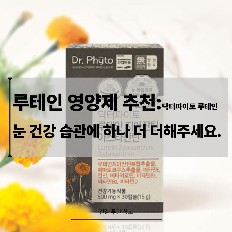 눈 영양제 추천 2026 닥터파이토 루테인 눈 건강 습관에 하나 더 더해주세요.