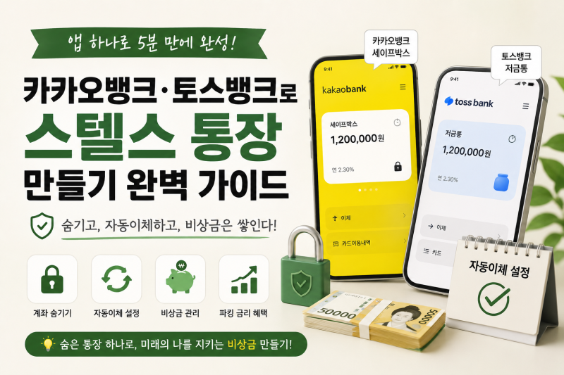 카카오뱅크·토스뱅크로 스텔스 통장 만들기 완벽 가이드