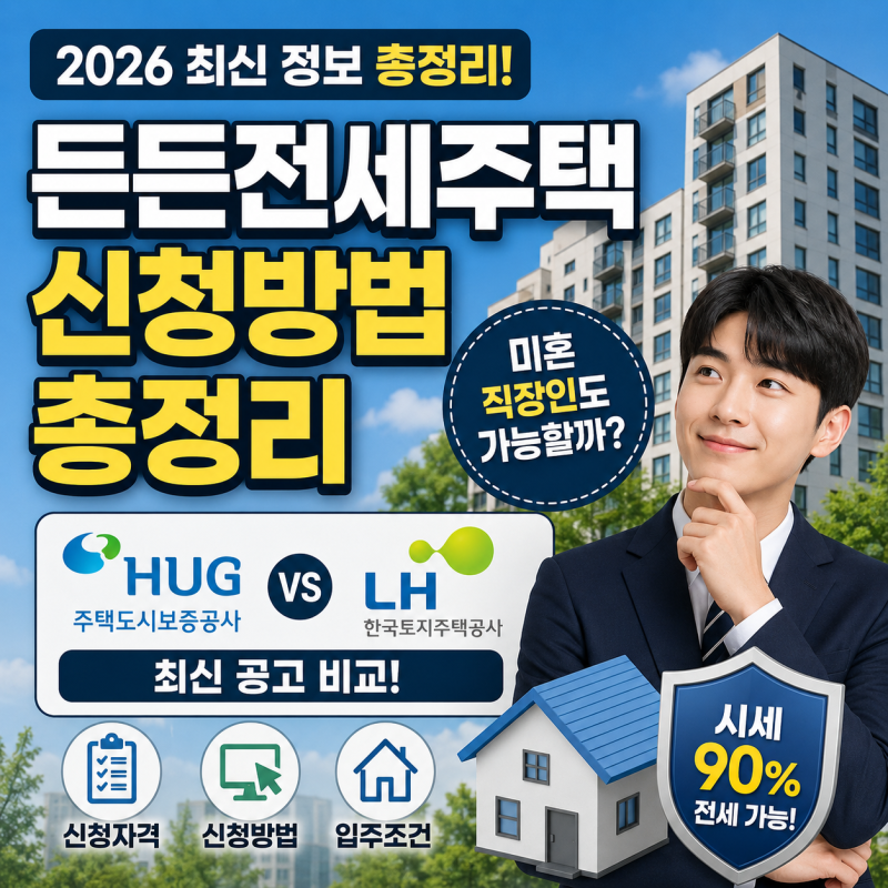 2026 든든전세주택 신청방법 총정리｜LH·HUG 최신 공고 비교, 미혼 직장인도 가능할까?