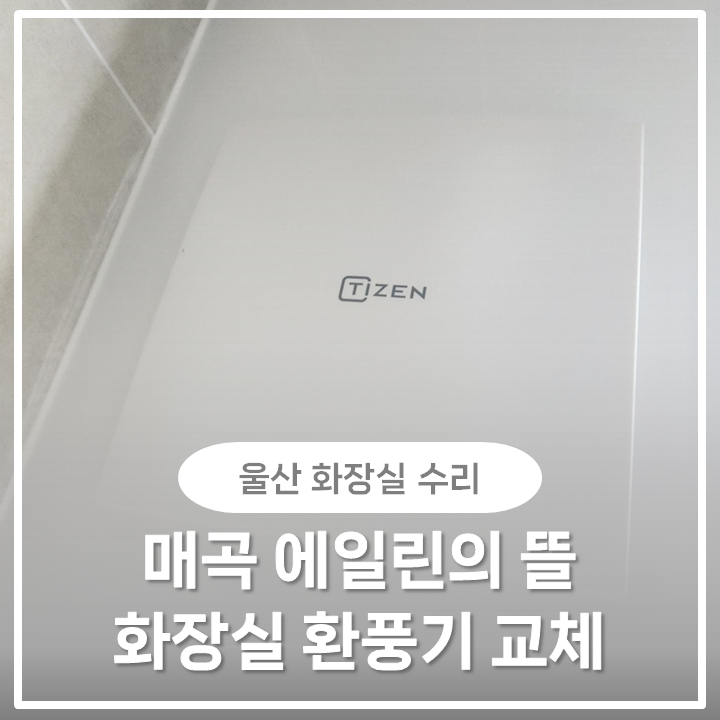 매곡 드림인시티 에일린의 뜰 아파트 화장실 환풍기 교체 티젠 리엘 TA-C80 환풍기 교체