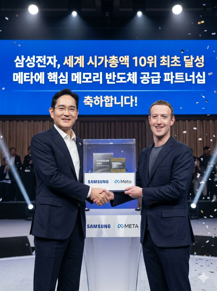  삼성전자 세계시가총액 10위 달성! 아시아 2번째 세계10위권 메타를 누르다.