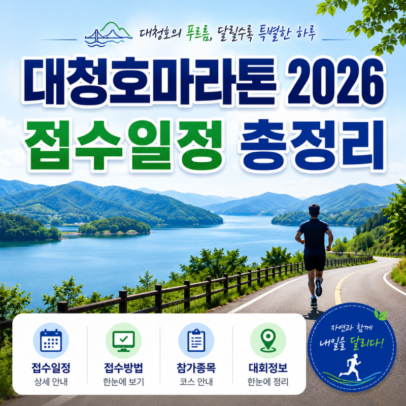 대전 대청호마라톤대회 2026 접수일정｜대회일·종목·장소 총정리