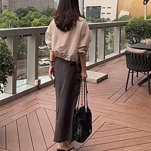 애프터글로우 카고 스트링 스커트