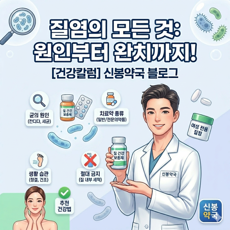 [신봉약국 건강칼럼] 질염의 원인, 치료법, 약물 치료, 생활습관 등 총정리