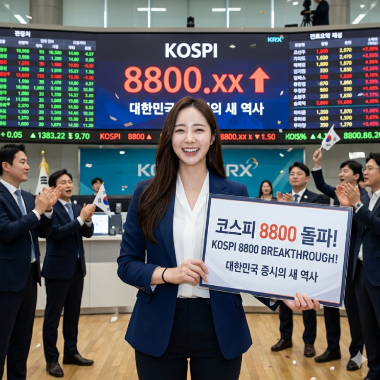  코스피 결국 양전으로 8800 돌파 개인 6조 3천억원 매수하며 포모 대응 장세