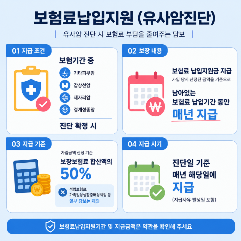 유사암 진단 후 받을 수 있는 보험료 납입 지원이란 무엇일까요?