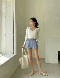  크로프 비치팬츠 - 힙라인커버 레깅스부착 바캉스룩