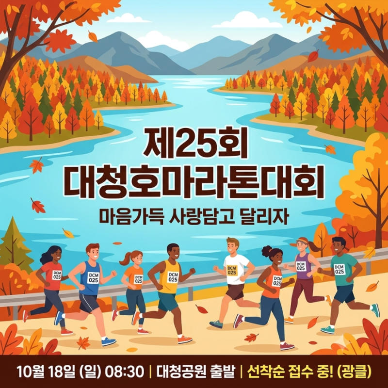 2026 제25회 대청호마라톤대회 접수 일정 코스 기념품 총정리