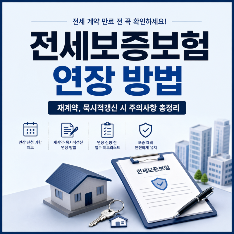 전세보증보험 연장 방법: 재계약, 묵시적갱신 시 주의사항 총정리