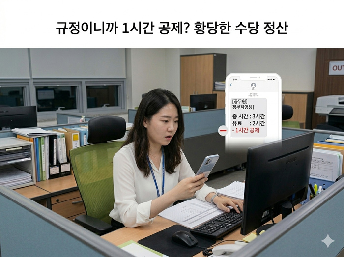 시간선택제 <b>공무원 초과근무</b> 수당 식사 휴식 시간 공제는 위법